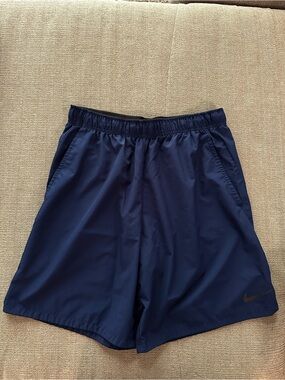 Nike Men's Navy Blue Dri-Fit Shorts, L